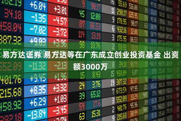 易方达证券 易方达等在广东成立创业投资基金 出资额3000万