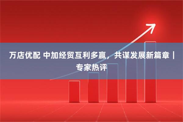 万店优配 中加经贸互利多赢，共谋发展新篇章｜专家热评